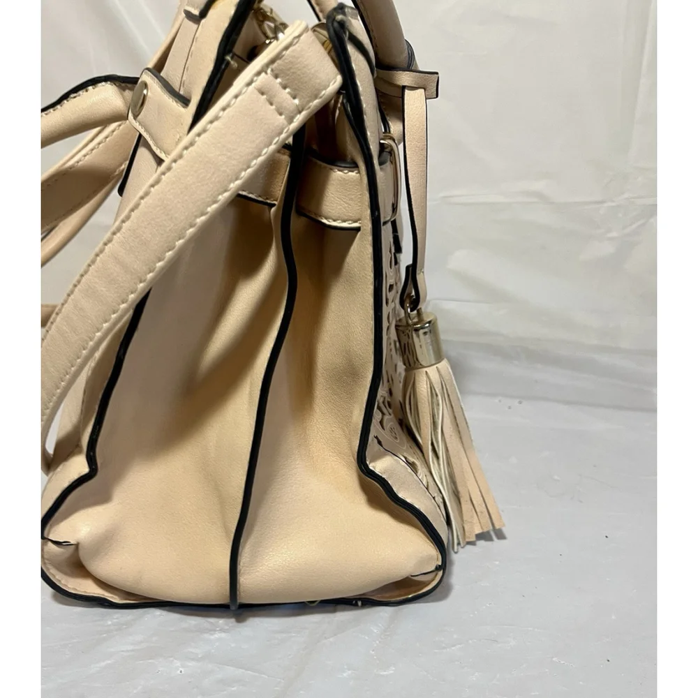 ALDO Aribella satchel bag beige Intricate laser-cut crossbody